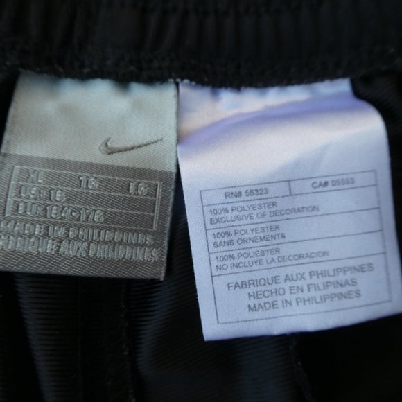 Vintage 90s Nike Black Snap Tear Away Track Pants Stripe White Grey XL 16 - Picture 7 of 9